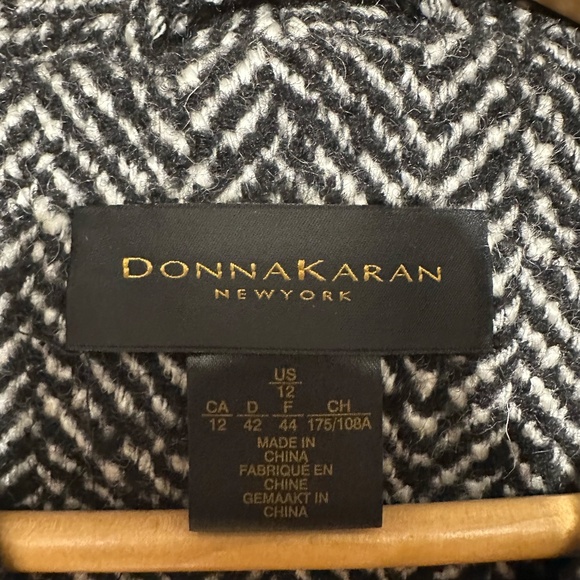 NWT Donna Karan Chevron Shawl-Collar Coat - size 12 - Picture 7 of 8